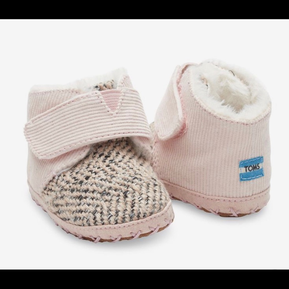 Pink Corduroy Tweed crib shoes